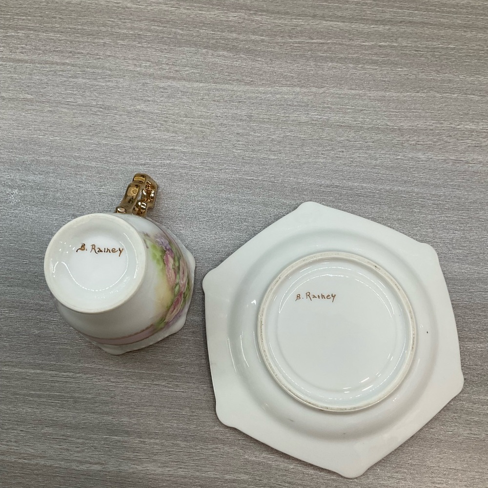 ANTIQUE B. RAINEY TEACUP AMD SAUCER - Picture 5 of 9